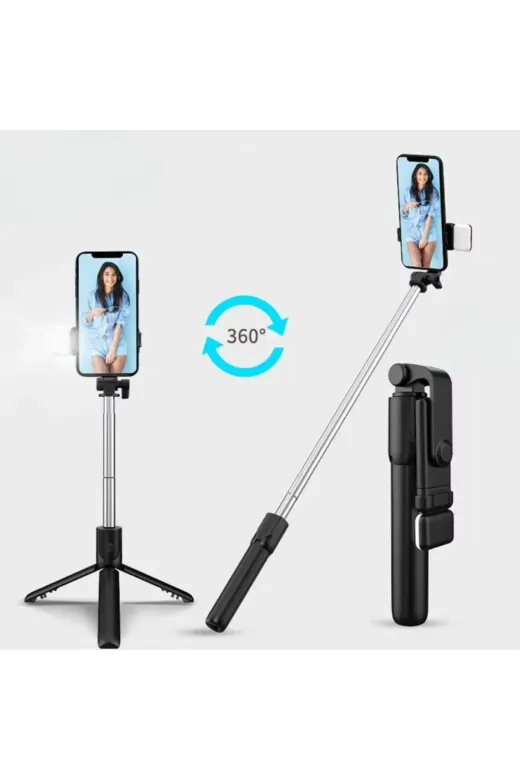Kendiliğinden LED Işıklı Kumandalı Uzayabilen Selfie Çubuğu,Masa Üstü Tripod