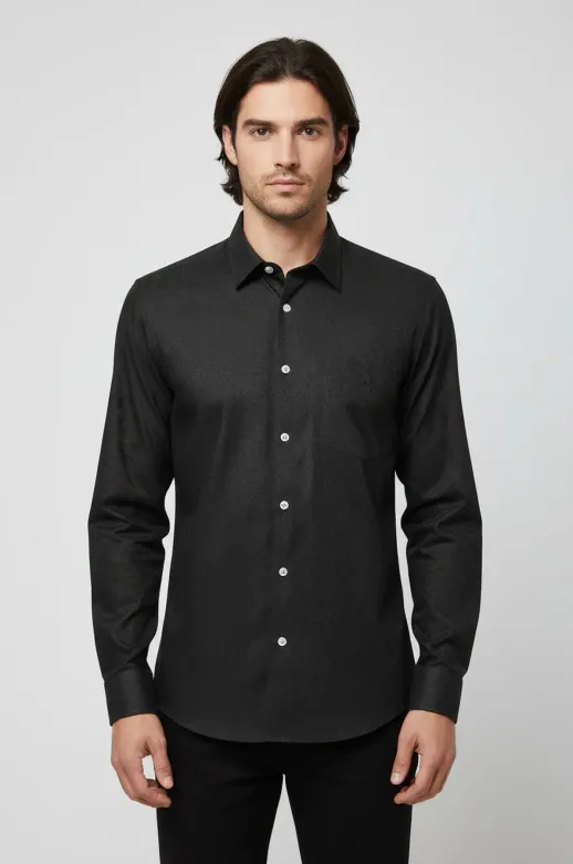 Kendinden Desenli Slimfit Yeşil Gömlek - Wessi - M / Yeşil