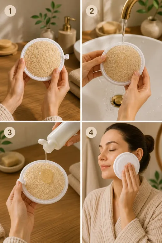 Kesecim KESE-8 Doğal Kabak Lifli Hakiki Yüz Kesesi - Banyo Hamam Kesesi