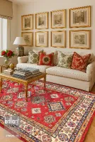 Kilim Motifli SAÇAKLI Klasik Kaymaz Taban Halı