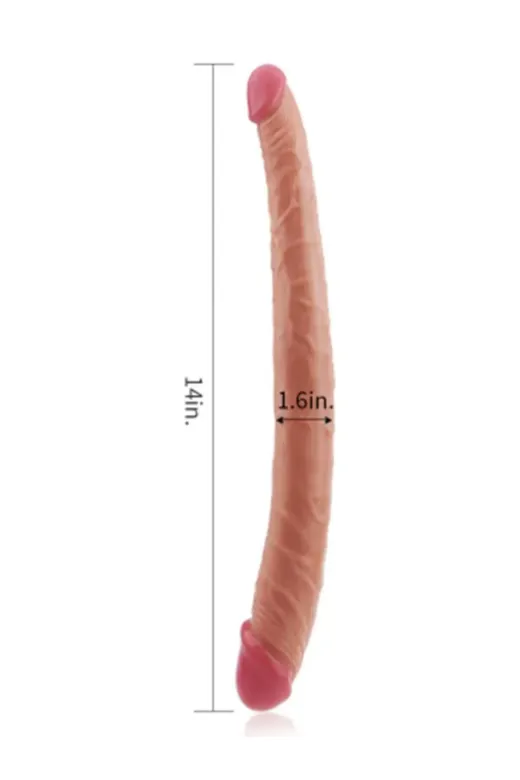King Size Ultra Gerçekçi Çift Başlı Dildo 36 Cm