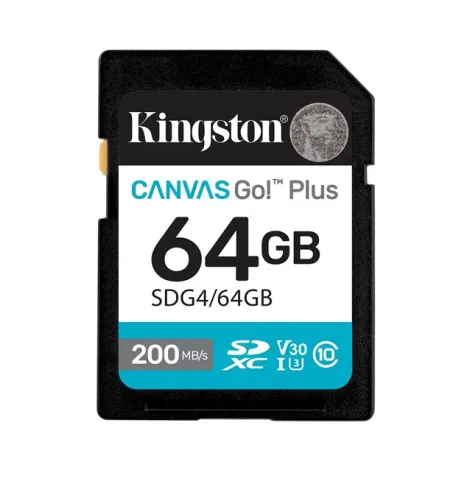 Kingston Canvas Go+ 64GB SDXC 200MB/s Hafıza Kartı