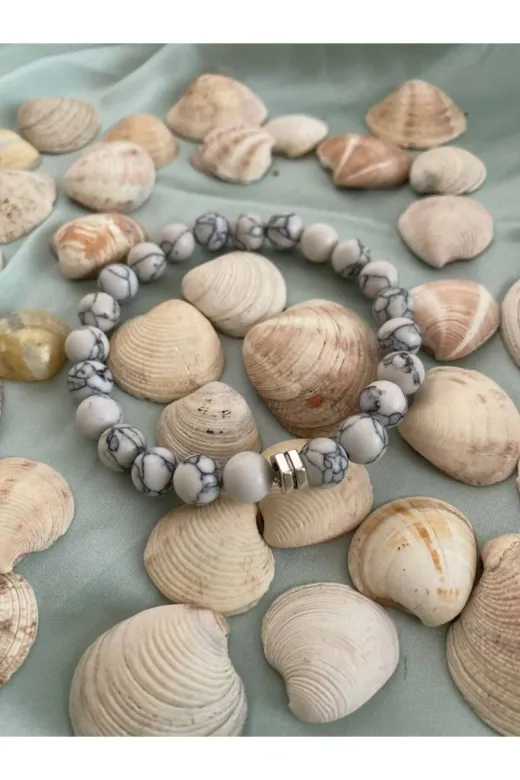 KİRKE STONE DGLTAŞ16 Halvit Taşi Doğal Taş Bileklik 8Mm