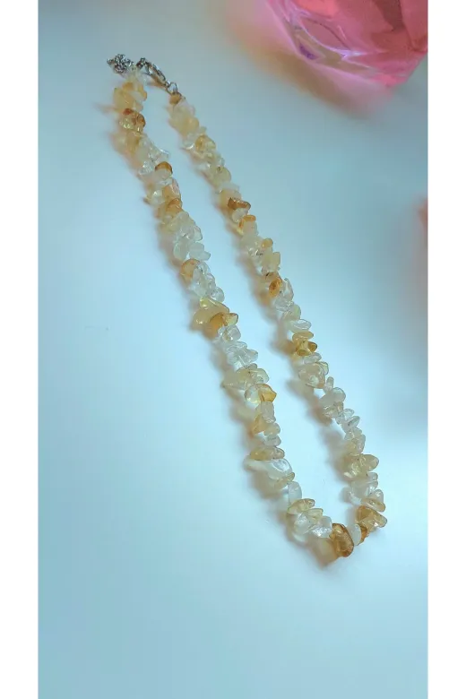 KİRKE STONE KİRKESTNE49 Sitrin Kirik Doğal Taş Kolye