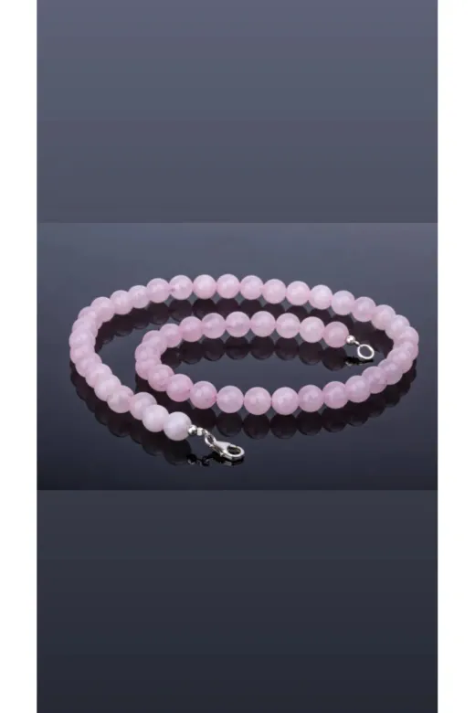 KİRKE STONE KİRKESTNE53 Pembe Kuvars 8Mm Kolye