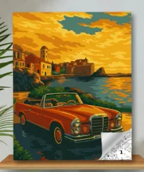 KIRMIZI ARABA 40x50 SAYILARLA TUVAL BOYAMA SETİ