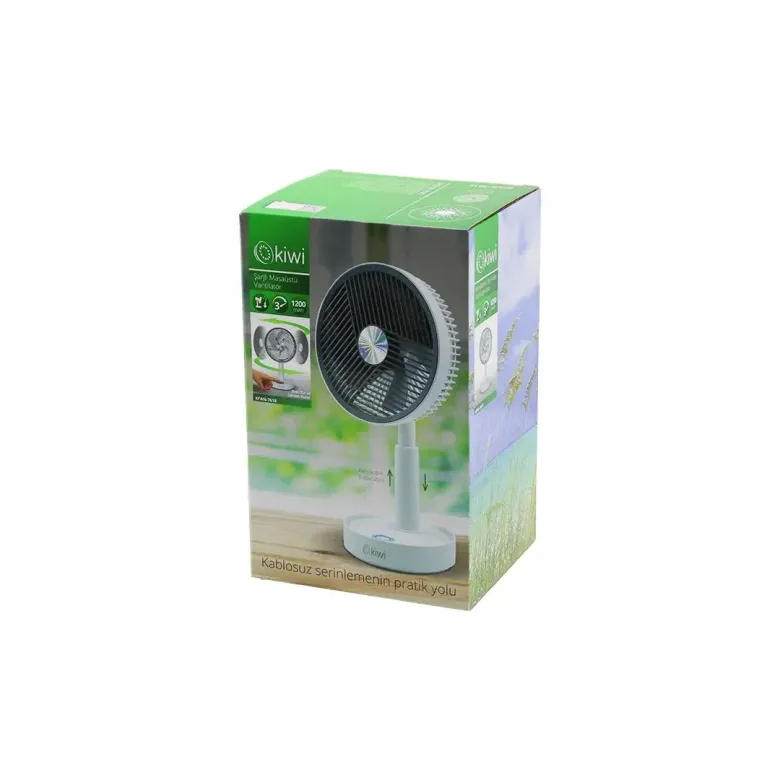 Kiwi KFAN-7618 Usb Şarjlı 5 İnç - 13.4CM Masa Üstü Vantilatör 3 Kademe Hız 5 Pls.kanat Ayarlı YÜKSEK