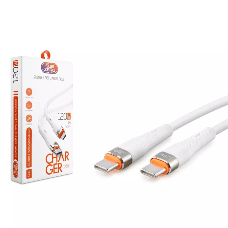 kjlsSF3cJ4 Subzero Cl39 120W Pd Type-C Hızlı Şarj Data Kablosu 1Mt (Saliseli)
