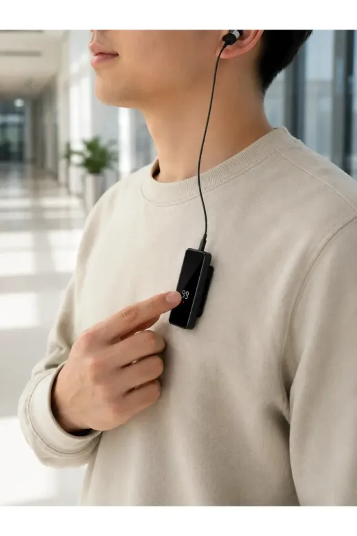 Klipsli Bluetooth Kulaklık Kısa Kablolu Tek Kulaklık Taşınabilir Günlük Kullanım