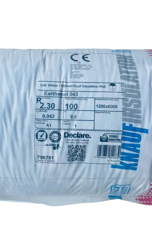 Knauf TYC6C9711E5FB315584BCAE00 Cam Yünü Çati Şiltesi Folyosuz (9,6M2)