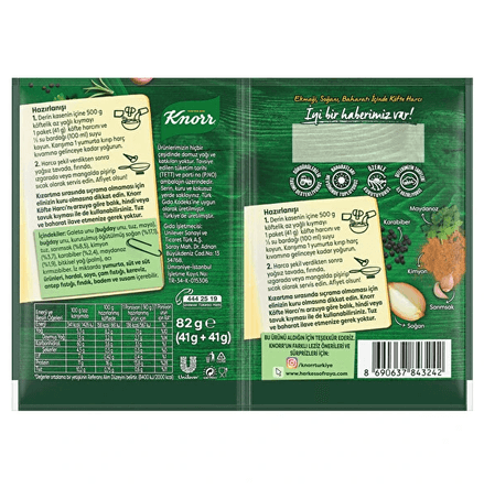 Knorr q31JFCoPyc Köfte Harcı Anne Köftesi Tadında Nefis Lezzet (2 Kullanımlık 41G + 41G = 82 G)
