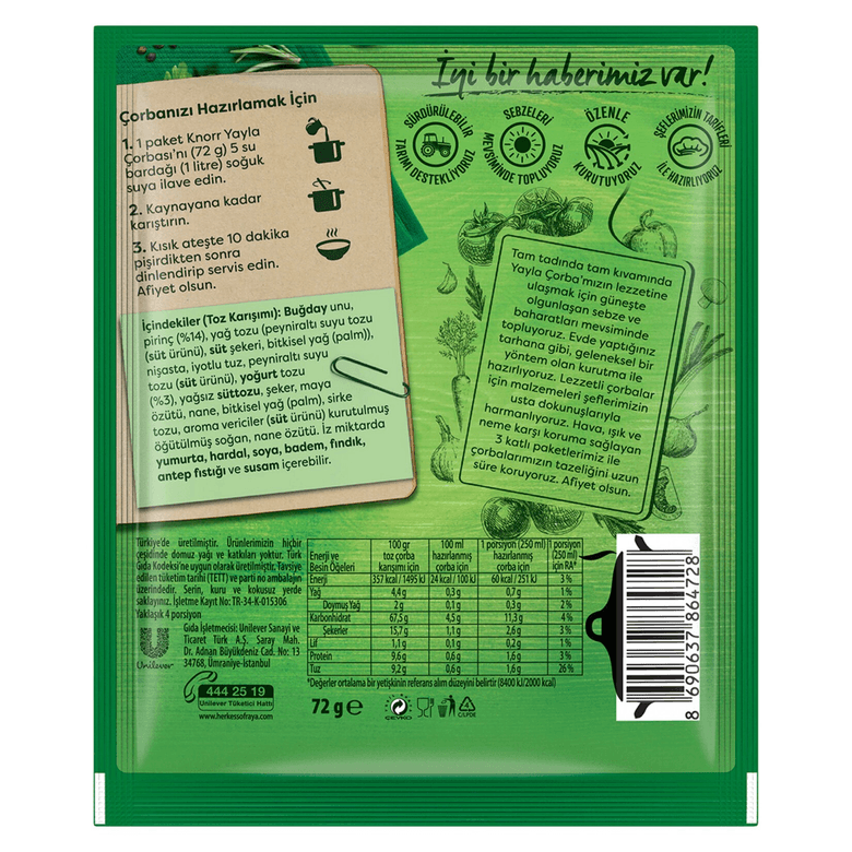 Knorr tOzSknsc9r Yayla Çorbası (4 Kişilik - 72Gr)