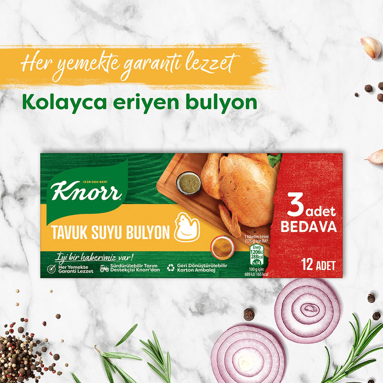 Knorr xFyGrAbfRX Tavuk Suyu Bulyon 12 Adet ( 12 Ad. X 10G = 120G)