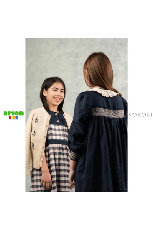 KOKORI KIDS TYC48A053DF16A06D43EFAD00 New Aria Lacivert Kareli Jile Elbise