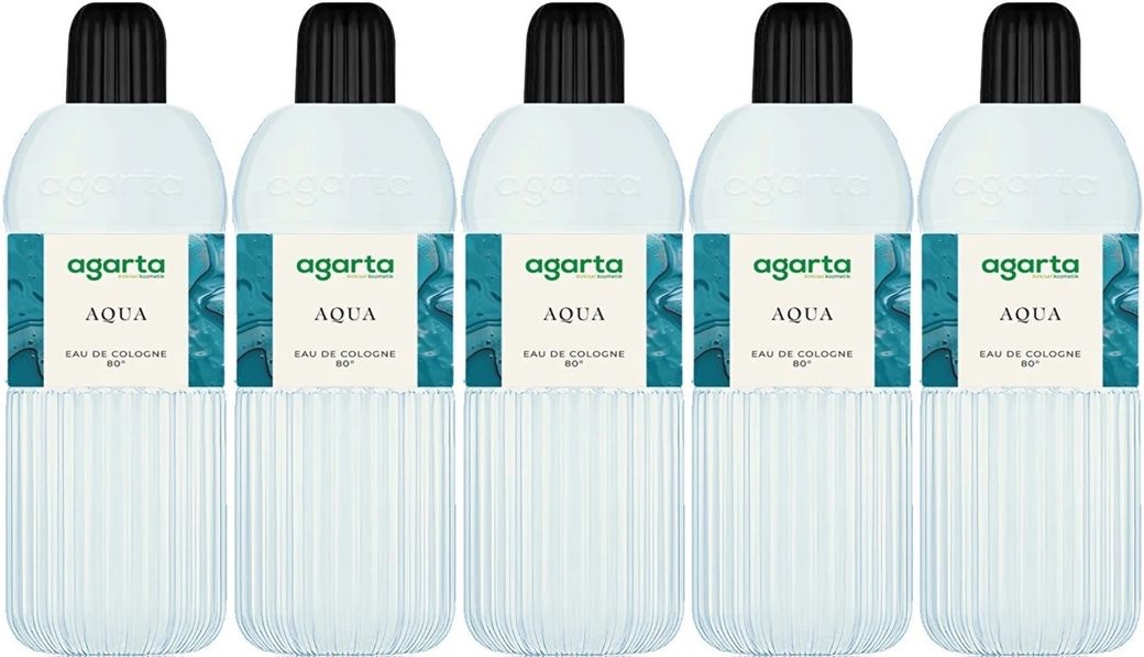 Kolonya 400 ML Aqua 80 Derece Pet Şişe (5 Li Set)