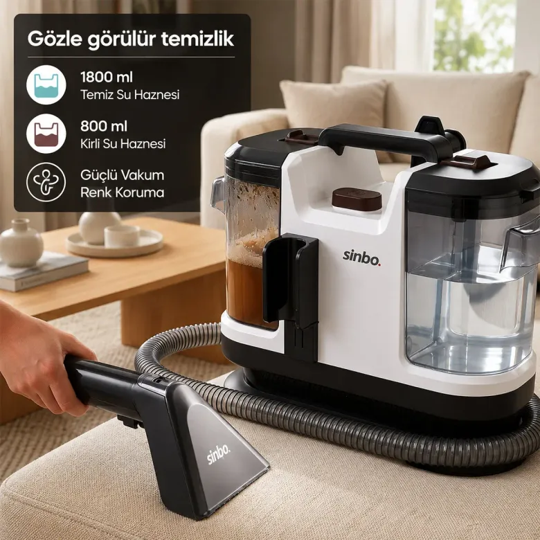 KOLTUK HALI YIKAMA MAKİNE 500W GÜÇ XL SU HAZNESİ 1.5MT HORTUM SCC-7605 (4745)