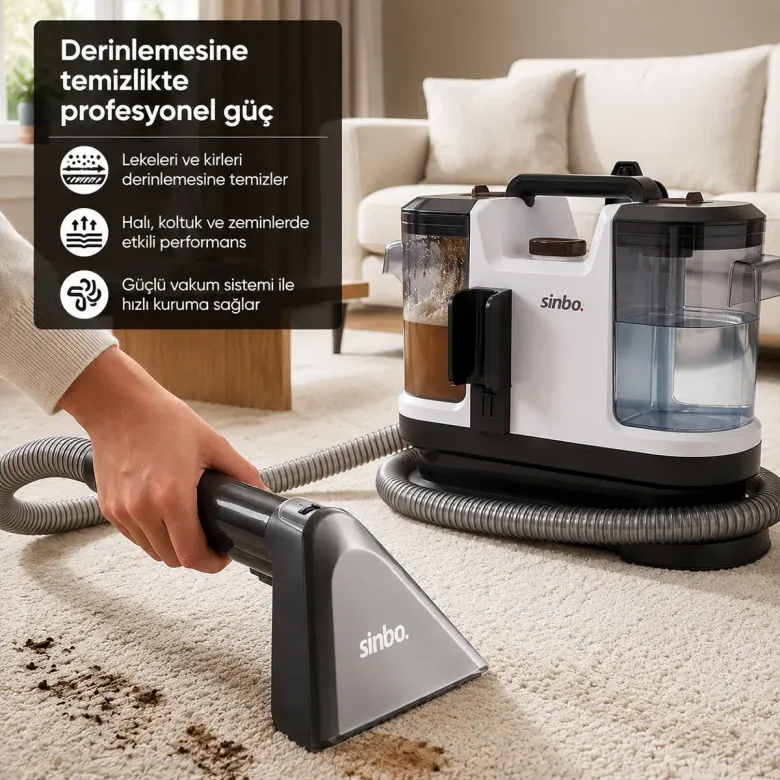 KOLTUK HALI YIKAMA MAKİNE 500W GÜÇ XL SU HAZNESİ 1.5MT HORTUM SCC-7605 (4745)