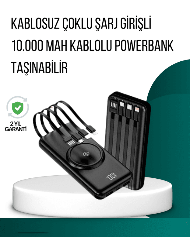 Kompakt Tasarım, Güçlü Performans – 10000mAh Kablosuz Powerbank