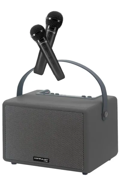 Konfulon F32 2x50W Sürücülü 2 Adet Mikrofonlu BT 5.2 Kablosuz Hoparlör - Siyah