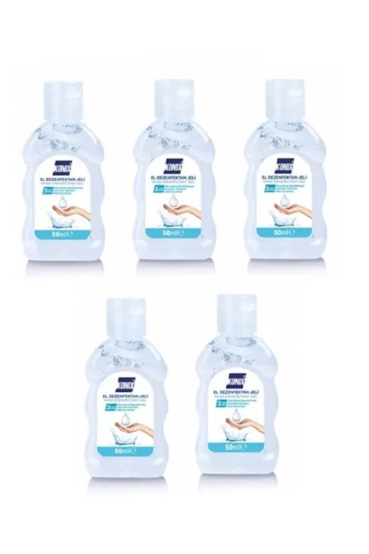 Konix 8751007196940 5 Adet 50 Ml El Dezenfektanı Jeli Çanta Tipi
