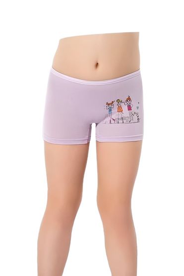 Kota Kız Çocuk Baskılı Likralı Boxer 12 Adet - 3409