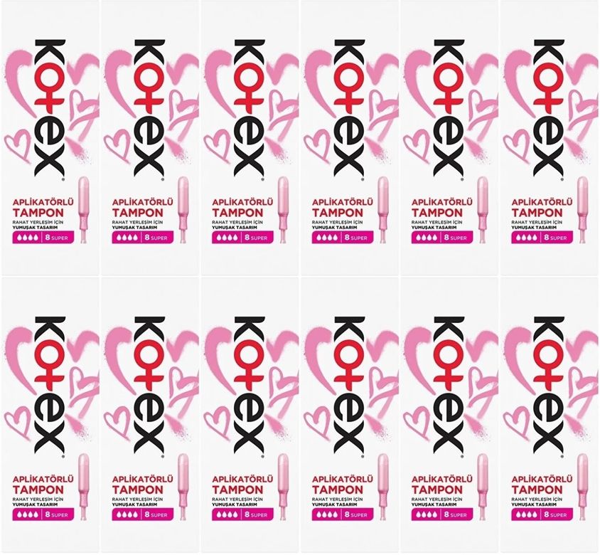 Kotex Aplikatörlü Tampon Süper 96 Lı Set (12PK*8)