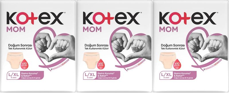 Kotex Mom Lohusa Külodu - Külot Bez L - Large - Büyük / XL - Extra Large - 24 Lü Set (3PK*8)