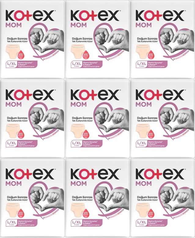 Kotex Mom Lohusa Külodu - Külot Bez L - Large - Büyük / XL - Extra Large - 72 Li Set (9PK*8)