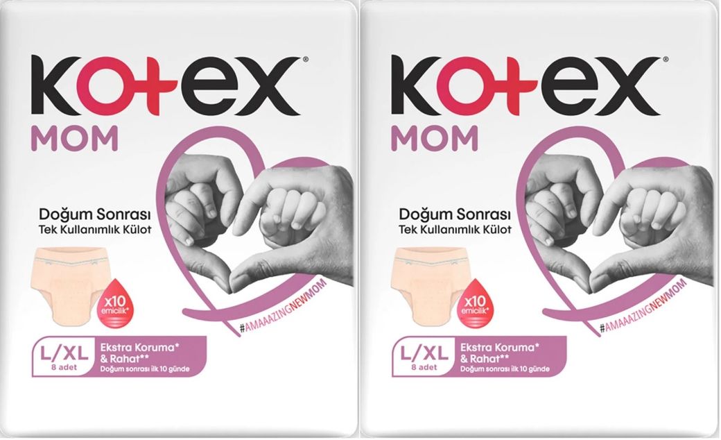 Kotex Mom Lohusa Külodu - Külot Bez L - Large - Büyük / XL - Extra Large - 16 Lı Set (2PK*8)