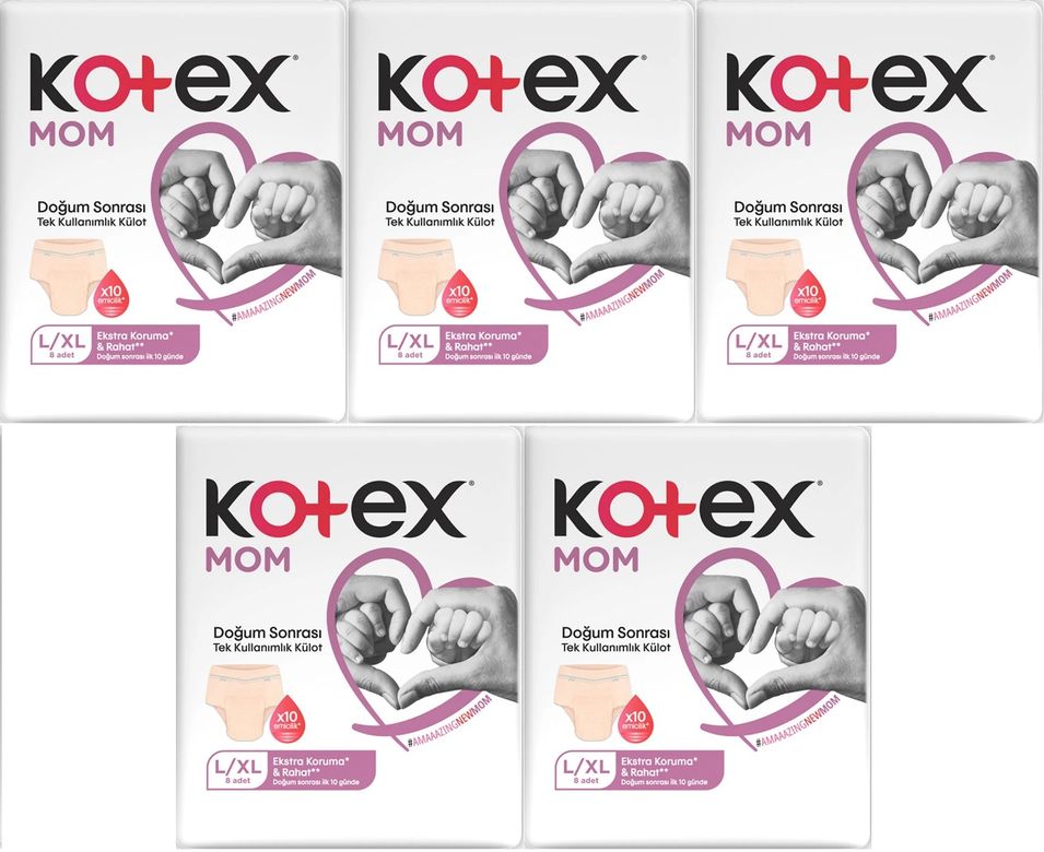 Kotex Mom Lohusa Külodu - Külot Bez L - Large - Büyük / XL - Extra Large - 40 Lı Set (5PK*8)