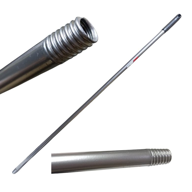 KP2140-117 Kendinden Vidalı Fırça Sapı Gri 117 Cm