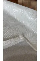 Krem Açık Gri Kadife Bambu Parlak Özel Kesme Kaymaz Salon Oturma Odası Koridor Mutfak Halısı