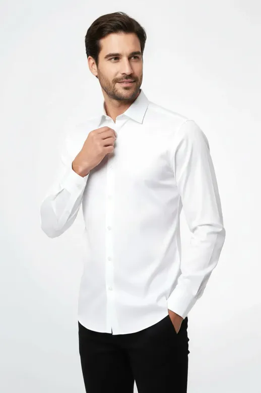Krem Slimfit Uzun Kollu Gömlek - Wessi - S / Krem