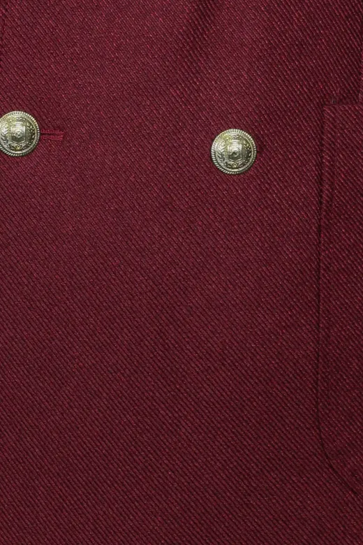 Kruvaze Slim Fit Bordo Erkek Ceket - Wessi