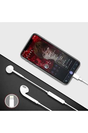 KTR TECH 5464551521 Iphone 7/8/8Plus/x/xr/xs/xsmax/11/12/13/14 Pro Max Uyumlu Mikrofonlu Beyaz