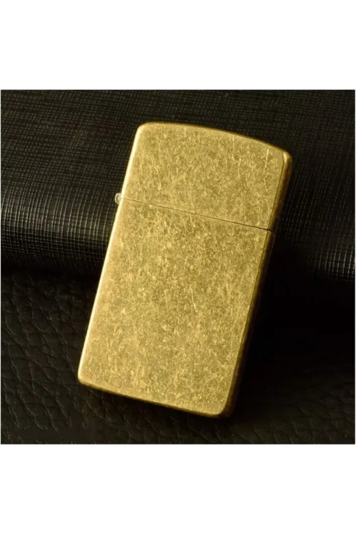 Kuboy KZC507SA Vintage Çakmak Benzinli Slim Çakmak Antik Altın Renk