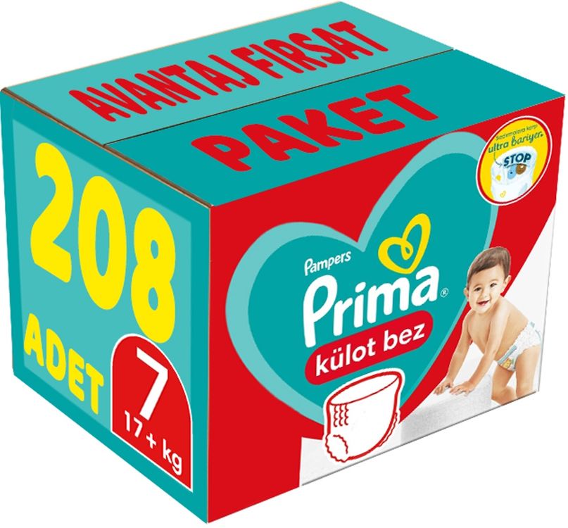 Külot Bebek Bezi Beden:7 (17+Kg) XXL 208 Adet Avantaj Fırsat Pk