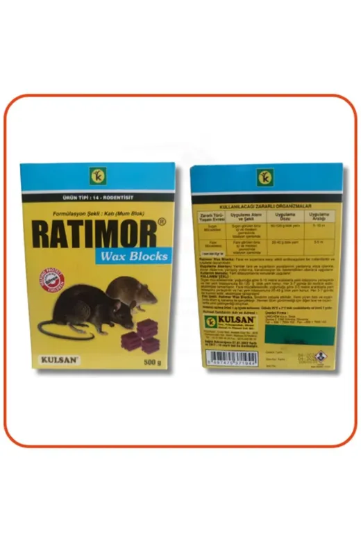 Kulsan İlaç HM000738 Ratimor Wax Blocks Fare Zehiri | 500 Gram