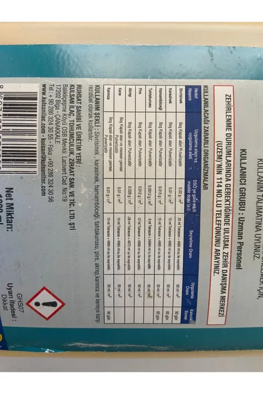 Kulsan İlaç KN000358 Tetracon Cs Böcek İlacı