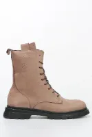 Kum Nubuk Hakiki Deri Kadın Düz Bot