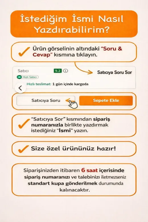 Kupa kupa-035 Kişiye Özel, Kendin Tasarla Resimli Yazılı Baskı Tasarım