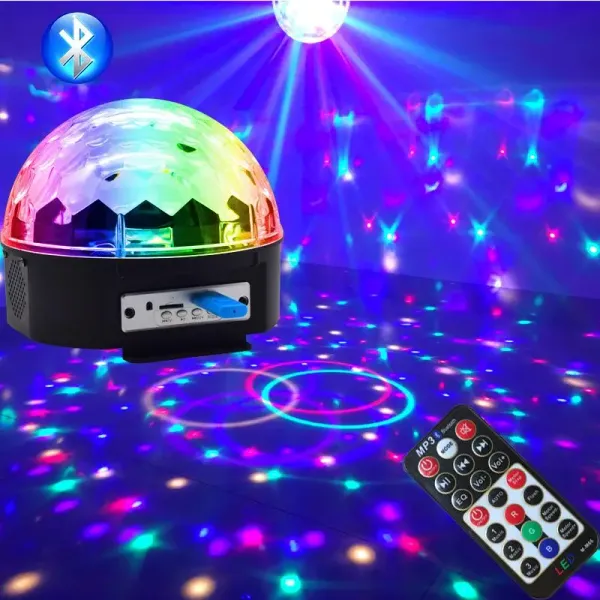 Küre Disko Topu Müzik Çalar Renkli Lazer Işıklı Bluetooth (4745)
