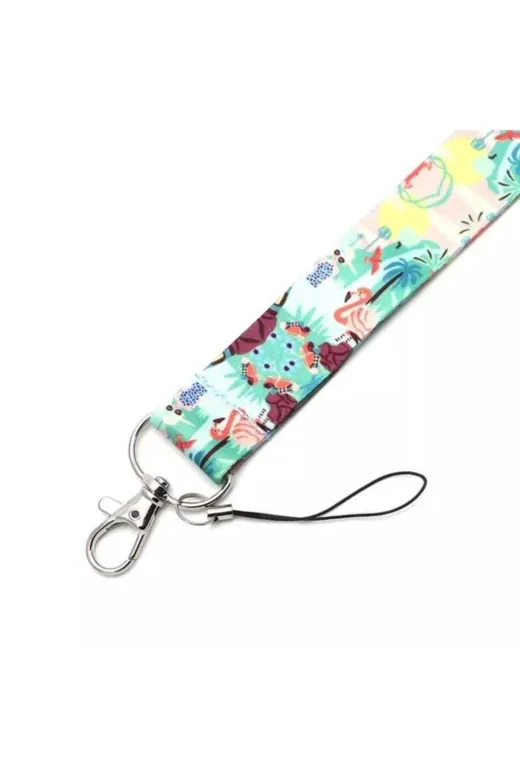 kürkçü 665877 Ütopik Flamingo Boyun İpi Kart Askısı Anahtarlık