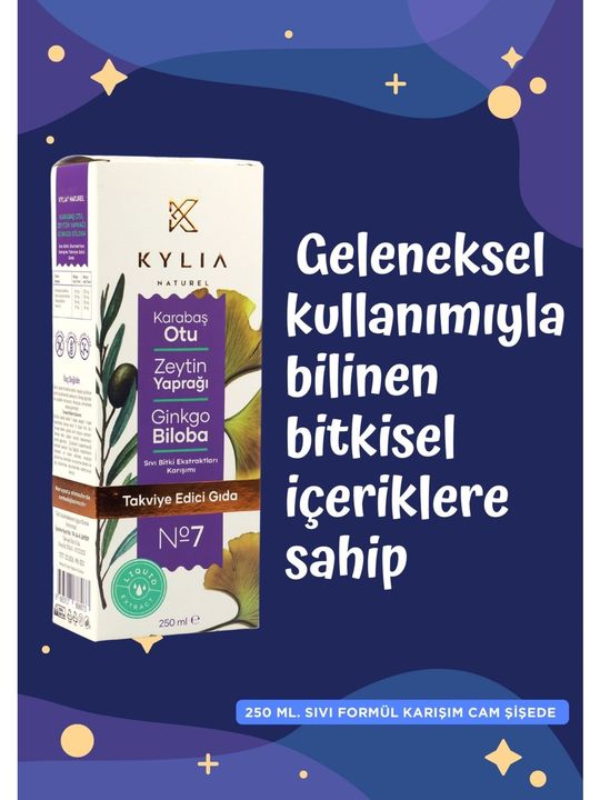Kylia Karabaş Otu, Zeytin Yaprağı Ve Ginkgo Ekstraktı 250 Ml