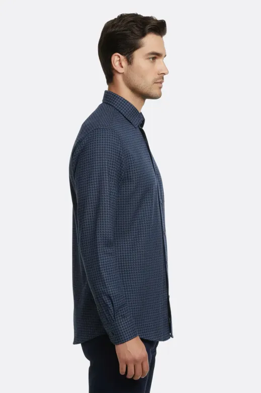 Lacivert Desenli Slim Fit Gömlek - Wessi - S / Lacivert