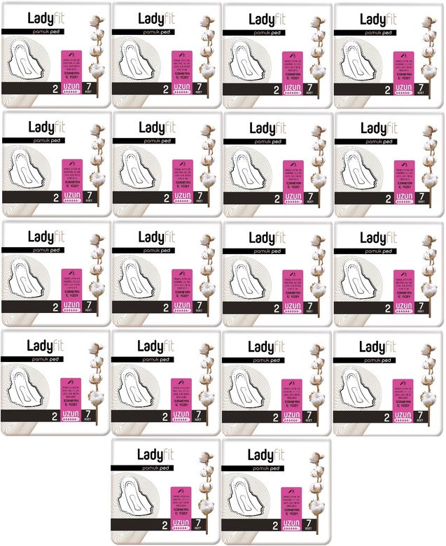 Ladyfit Pamuk Ped Uzun 18 Li Set (İç Adet 126) (18PK*7)