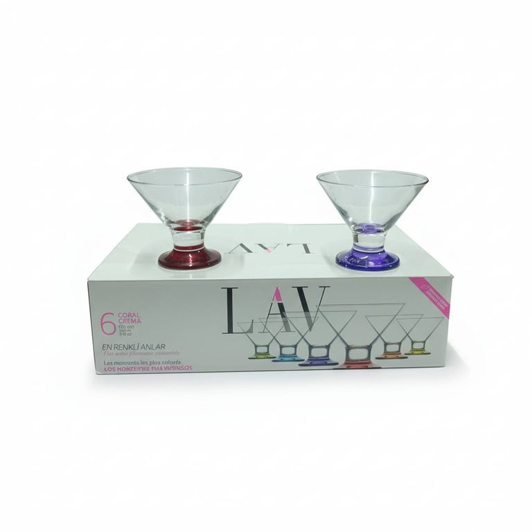 LAV Cre367 Coral Crema 6'lı Renkli Dondurma Kasesi