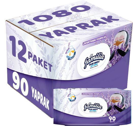 Lavanta Ferah Mendil 90 Yaprak 12 Li Set 1080 Yaprak