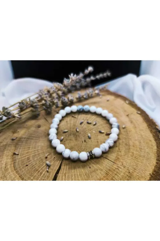 Lavinia Atelier HV01 Unisex Beyaz Havlit Taşı Doğal Taş Bileklik