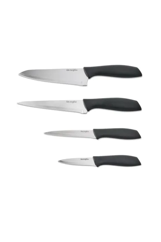 Lazoğlu CR-1826 11 Parça Profesyonel Chef Bıçak Seti + Bıçak Bileme Aparatı | Paslanmaz Çelik, Ergonomik Sap